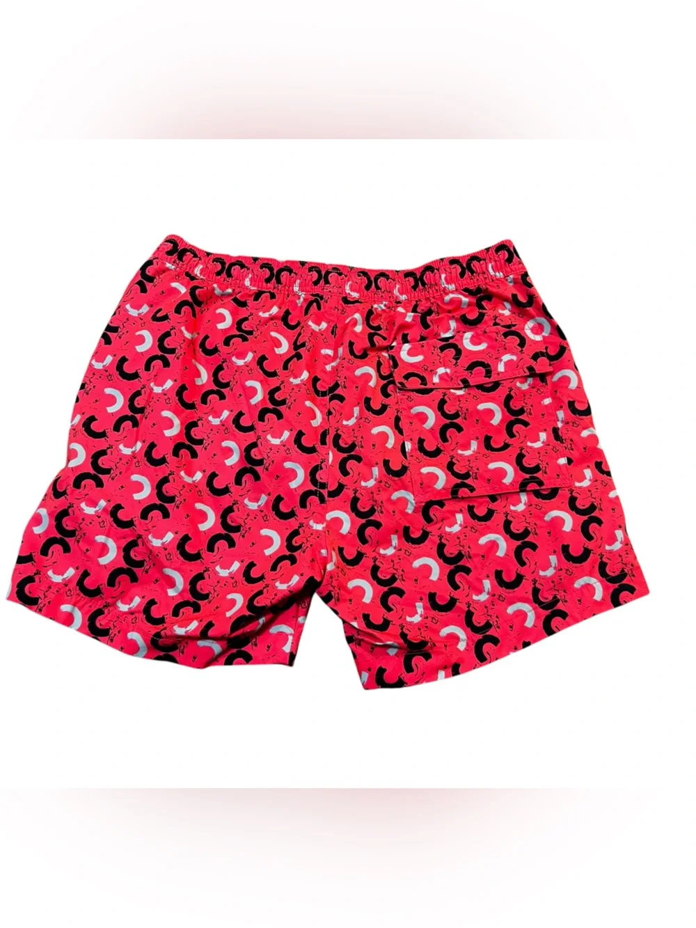 Psycho Bunny Men’s Shingle Mesh Lined Hot Pink Patterned Swim Trunks- Size XS